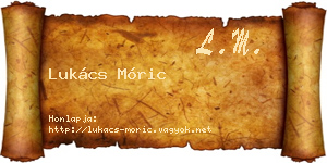 Lukács Móric névjegykártya