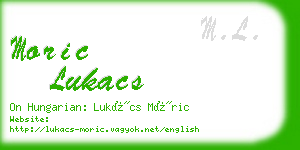 moric lukacs business card